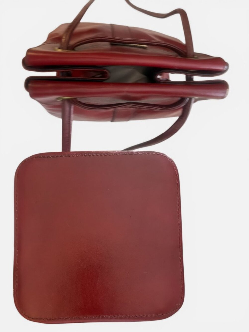 VTG Etienne Aigner Drawstring Bucket Antic Red Leather Shoulder Bag 80s Germany - Picture 7 of 9